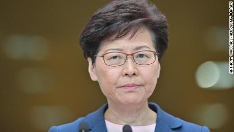 Chief Executive Carrie Lam holds a press conference at the government headquarters in Hong Kong on July 9, 2019. 