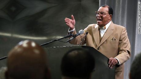 Nation of Islam Minister Louis Farrakhan delivers a speech on November 16, 2017, in Washington.