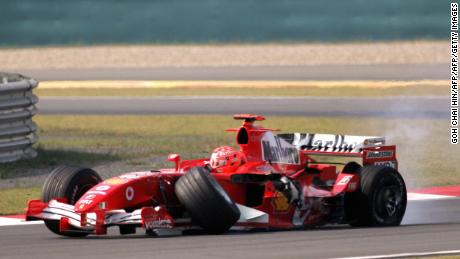 The wheels came off Michael Schumacher's dominance when changes to the rules on tires were introduced in 2005