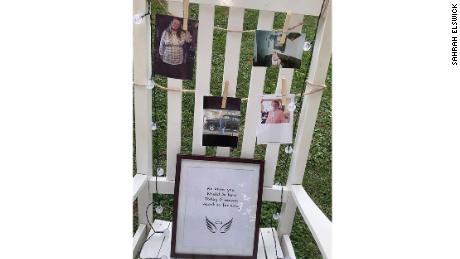 The memorial chair Elswick set out at her wedding.