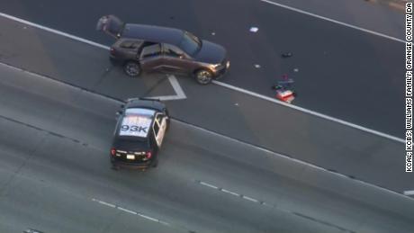 The shooting took place on the 91 Freeway in Anaheim, southeast of Los Angeles.