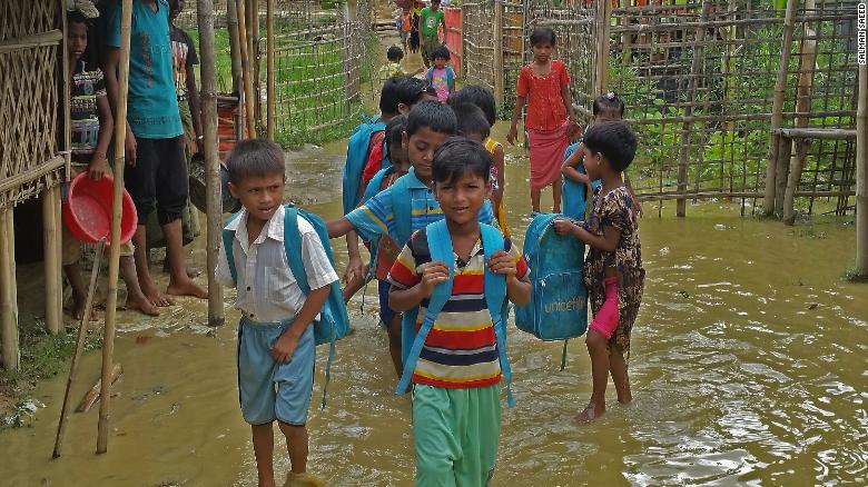 Monsoon floods hit overcrowded Rohingya refugee camp