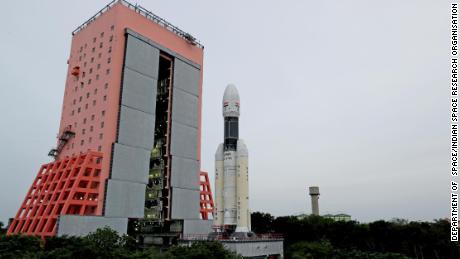 The GSLV MarkIII-M1 rocket vehicle that will launch India&#39;s Chandrayaan-2 mission to the moon