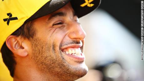 Ricciardo talks to the media in the paddock during ahead of the Austrian Grand Prix at Red Bull Ring on June 27, 2019 in Spielberg.