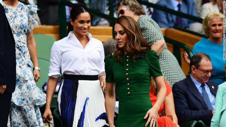Duchesses Meghan and Kate seen at Wimbledon