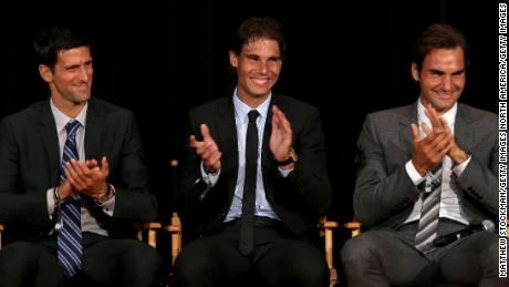 Djokovic with Nadal and Federer.