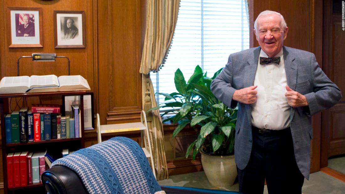Stevens works in his office at the Supreme Court on September 28, 2011, after the release of his book &quot;Five Chiefs: A Supreme Court Memoir,&quot; a personal reflection on the five chief justices he has known.
