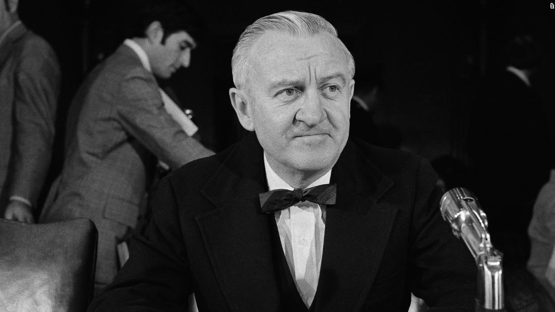 Then Federal Circuit Judge Stevens prepares to resume his testimony before the Senate Judiciary Committee on December 9, 1975, at Capitol Hill in Washington. The committee was hearing Stevens qualifications to be a member of the Supreme Court.