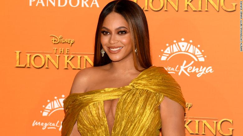 BeyoncÃ© attends the European premiere of Disney's 'The Lion King.' 