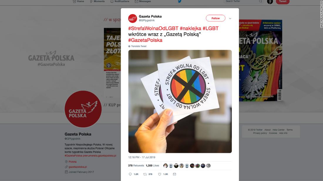 Lgbt Free Zone Stickers To Be Given Out By Polish News Magazine Cnn