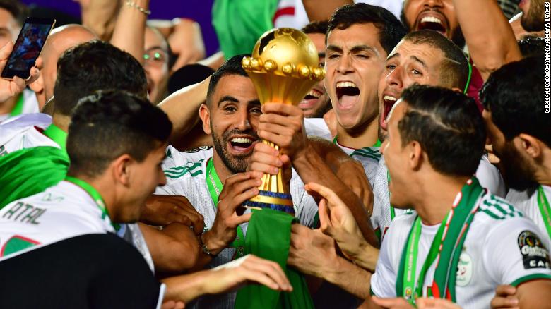 Algeria lift the Africa Cup of Nations trophy for the second time in the country&#39;s history.