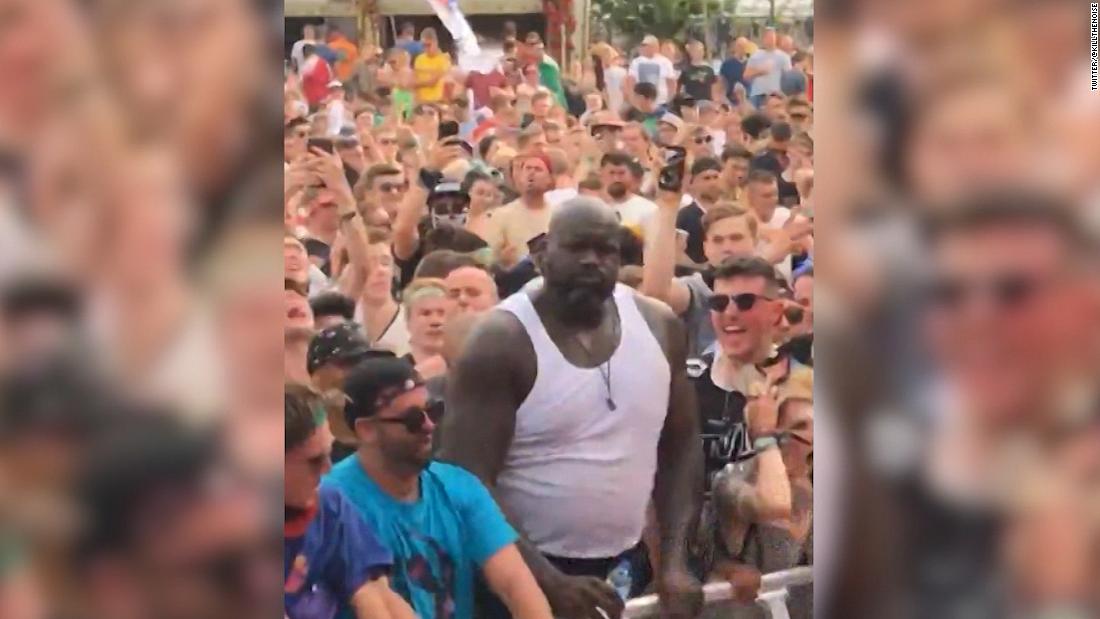 Shaq joins in on mosh pit at festival CNN Video