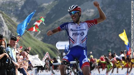 Thibaut Pinot won the 14th stage of the Tour de France Saturday. 