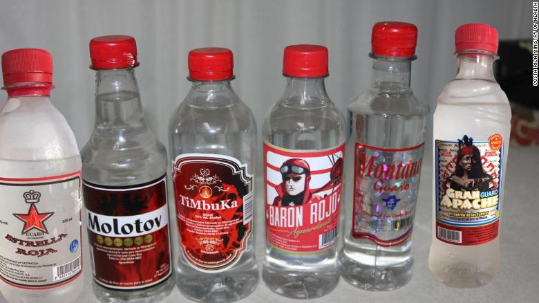 Costa Rica's Ministry of Health says these beverages were adulterated with methanol.