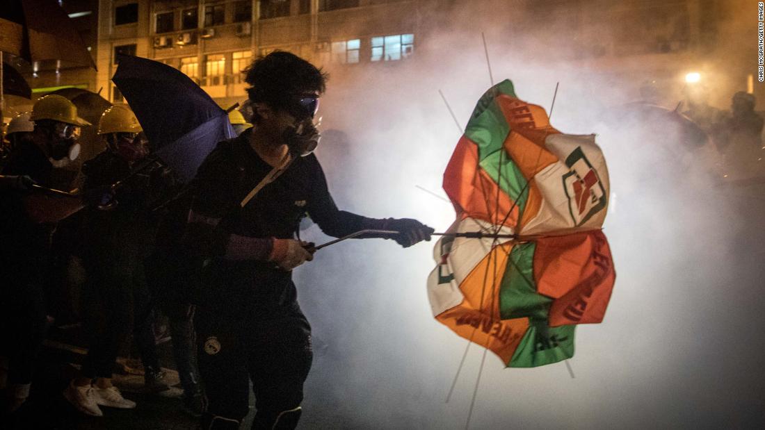 Protesters clash with police on Sunday, July 21.