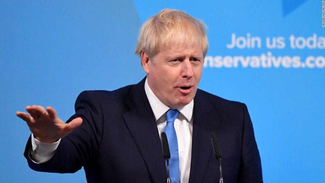 Johnson speaks in July 2019 after he won the party leadership vote to become Britain&#39;s next prime minister.