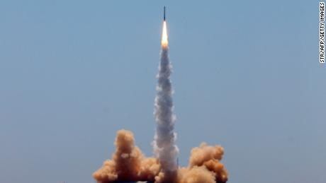 A rocket carrying two satellites lifts off from the Jiuquan Satellite Launch Centre in inner Mongolia on July 25, 2019.