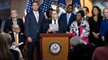 Representative Jerry Nadler, a Democrat from New York and chairman of the House Judiciary Committee, center, speaks during a news conference with Democratic members of the Judiciary Committee on Capitol Hill in Washington, D.C., U.S., on Friday, July 26, 2019. Raising the prospect of impeaching President Donald Trump, Nadler said his panel will ask a federal court Friday to force release of grand jury information from Robert Mueller's investigation. Photographer: Andrew Harrer/Bloomberg via Getty Images