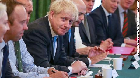 LONDON, ENGLAND - JULY 25: Prime Minister Boris Johnson presides over his first Cabinet meeting at 10 Downing Street on July 25, 2019 in London, England. Britain&#39;s New Prime Minister, Boris Johnson, appointed his Cabinet yesterday evening with 17 of Theresa May&#39;s Ministers replaced. The number of Leave supporting Ministers doubled from six to 12 and 31 Ministers are now entitled to attend Cabinet. (Photo by Aaron Chown - WPA Pool/Getty Images)
