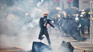 Police and protesters clash on eighth weekend of Hong Kong marches