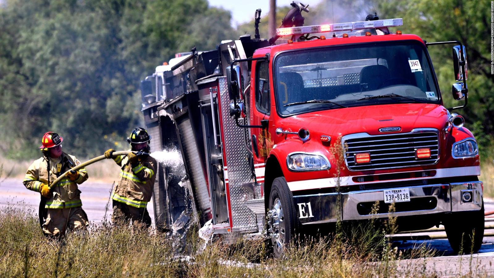 A firetruck caught on fire in Texas CNN