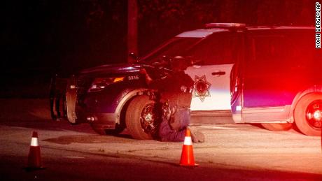 Police stay focused on a target after a deadly shooting at the Gilroy Garlic Festival in Northern California.