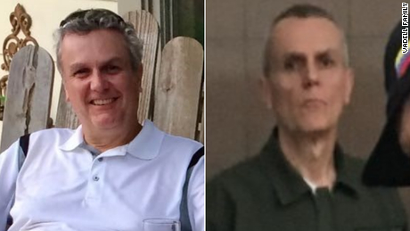 Tomeu Vadell is seen in an undated photo before his detention and in January 2019 in Caracas, Venezuela. 