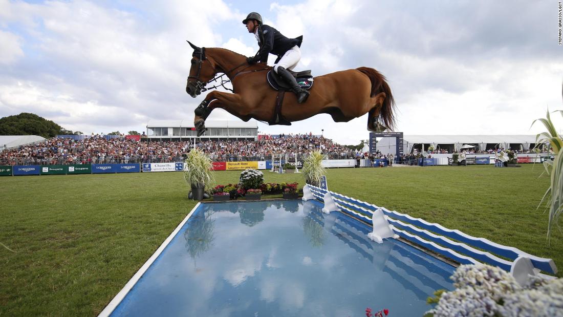 Ben Maher and Explosion W in action at Chantilly.