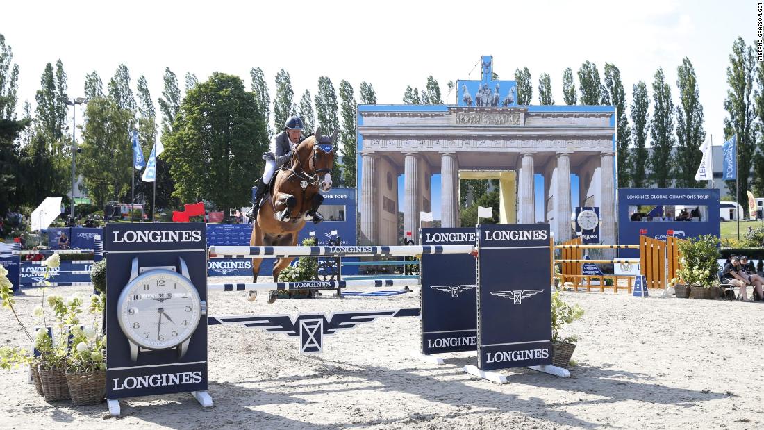Germany&#39;s Ludger Beerbaum and Cool Feeling missed out by just 0.35 seconds.