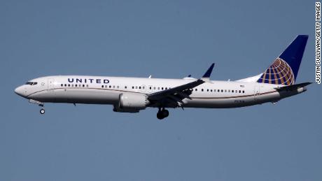 BURLINGAME, CALIFORNIA - MARCH 13: A United Airlines Boeing 737 Max 9 aircraft lands at San Francisco International Airport on March 13, 2019 in Burlingame, California. The United States has followed countries around the world and has grounded all Boeing 737 Max aircraft following a crash of an Ethiopia Airlines 737 Max 8.  (Photo by Justin Sullivan/Getty Images)