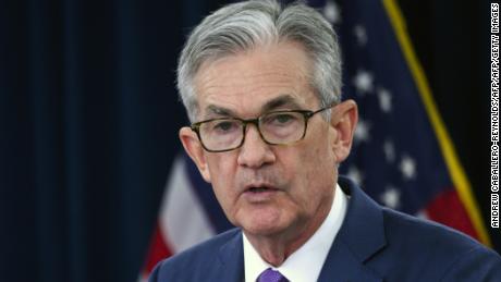 US Federal Reserve Chairman Jerome Powell speaks during a press conference after a Federal Open Market Committee meeting in Washington, DC on July 31, 2019. - The US Federal Reserve cut the benchmark lending rate on Wednesday for the first time in more than a decade, moving to stimulate the economy after a year of sustained pressure from President Donald Trump. The target for the federal funds rate is now 2.0-2.25 percent, 25 basis points lower, and the central bank vowed to &quot;act as appropriate to sustain the expansion.&quot; (Photo by ANDREW CABALLERO-REYNOLDS / AFP)        