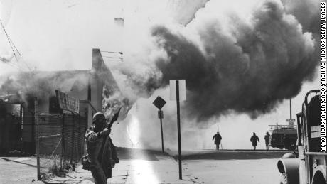 Baltimore erupted in flames amid riots in 1968 following the assassination of Martin Luther King Jr. 