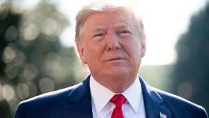 US President Donald Trump speaks to the media prior to departing from the South Lawn of the White House in Washington, DC, July 30, 2019, as he travels to the 400th anniversary of Jamestown. (Photo by SAUL LOEB / AFP) 