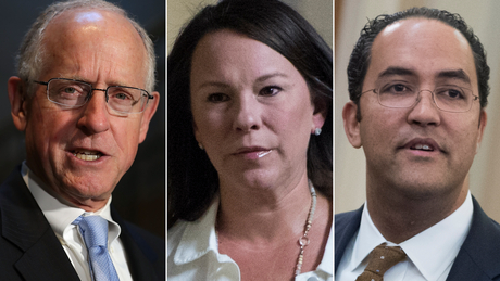 From left to right, Republican Reps. Mike Conaway of Texas, Martha Roby of Alabama and Will Hurd of Texas all announced their plans to leave Congress at the end of their term. 