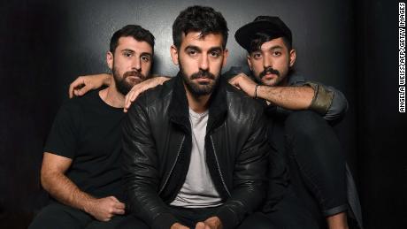 Musicians Haig Papazian, Carl Gerges and Hamed Sinno of Mashrou&#39; Leila pose for a picture on November 1, 2017 in New York.