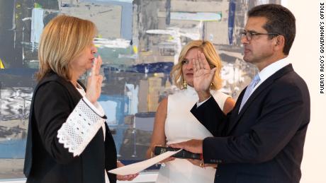 Pedro Pierluisi was sworn in by the Hon. Luisa M. Colom Garcia, a judge with the San Juan County court of appeals.