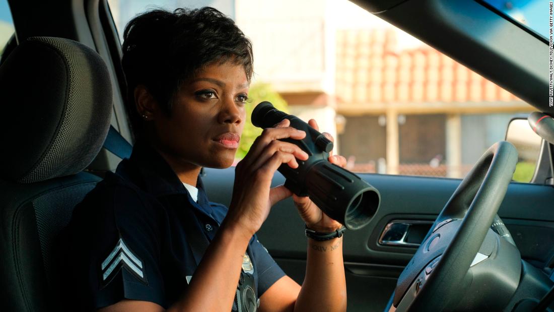 Afton Williamson appears in a scene from the ABC series "The Rookie." 