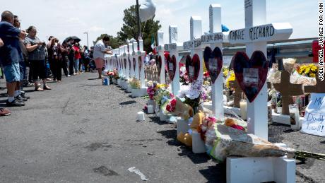 Zanis brought wooden crosses to the Walmart in El Paso, Texas, where dozens of people were killed in August. 