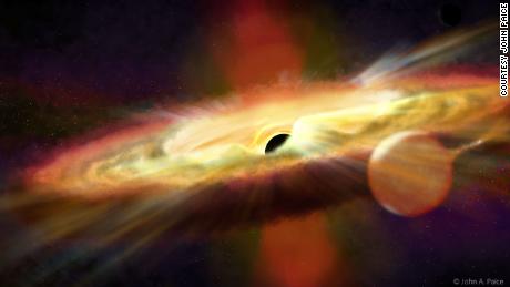 Repeating outbursts of 40,000-degree wind discovered near black hole