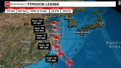 Typhoon Lekima is heading toward Japan and Taiwan.