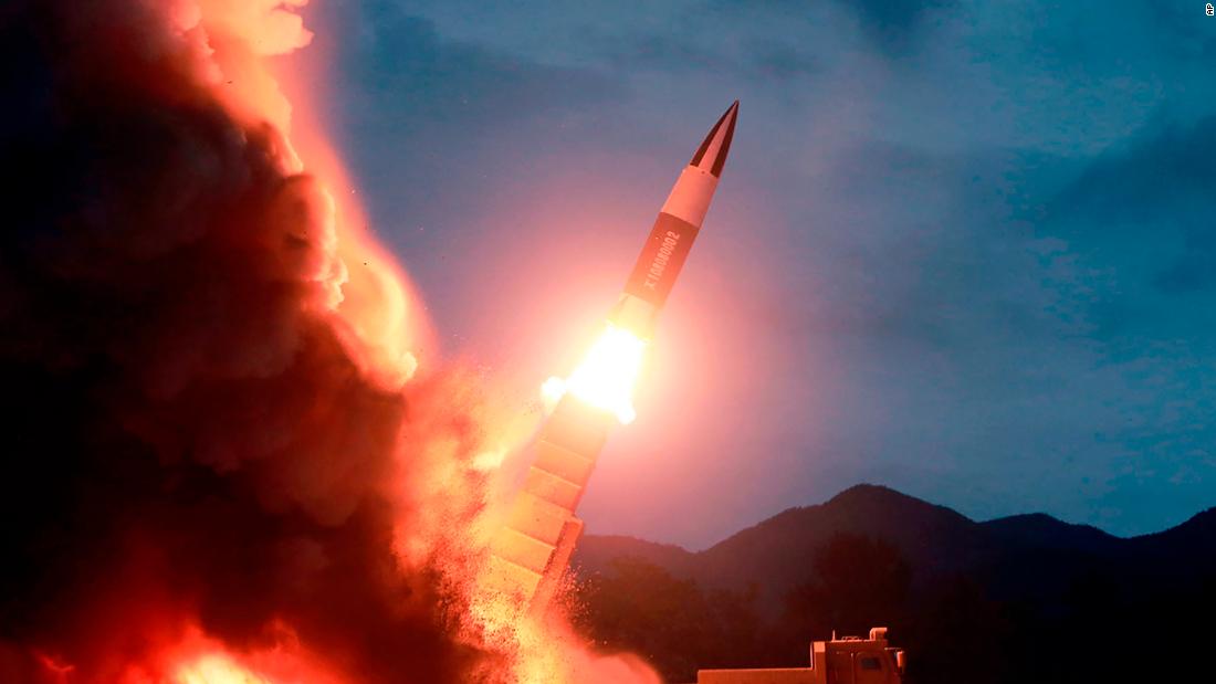 The North Korean government issued a photo showing what it claims was the launch of a short-range ballistic missile from the country's east coast.