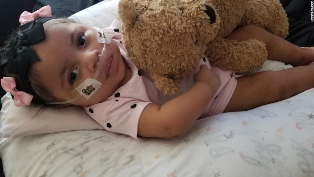 After being taken off life support, Phoenix breathes with the help of a nasal cannula that provides supplemental oxygen. 