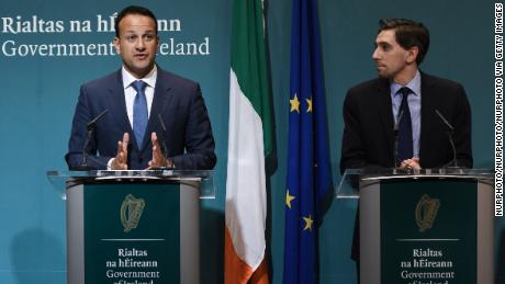 Taoiseach Leo Varadkar and Minister for Health Simon Harris speak at a news conference on the scandal last May.