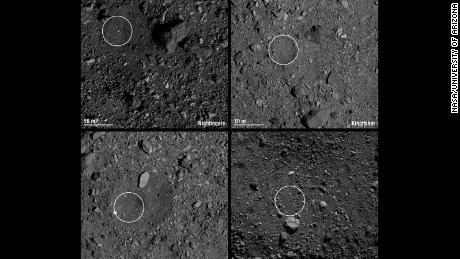 The four candidate sample collection sites: Nightingale (top left), Kingfisher (top right), Osprey (bottom left) and Sandpiper (bottom right).