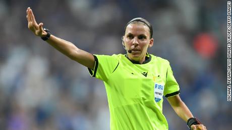 Referee Stephanie Frappart during the UEFA Super Cup match.