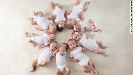 The babies range in age from 3 weeks to 3½ months. 