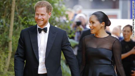 The Duke and Duchess of Sussex arrive at the European premiere of the film &quot;The Lion King&quot; in London on July 14. 