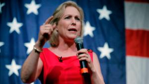 Democratic presidential candidate Sen. Kirsten Gillibrand, D-N.Y., speaks at the Iowa Democratic Wing Ding at the Surf Ballroom, Friday, Aug. 9, 2019, in Clear Lake, Iowa. (AP/John Locher)