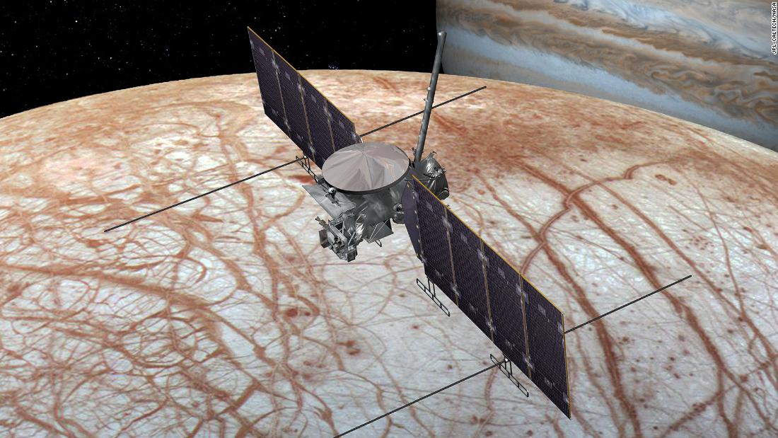 This is an artist's concept of the Europa Clipper spacecraft, which will investigate Jupiter's icy moon.