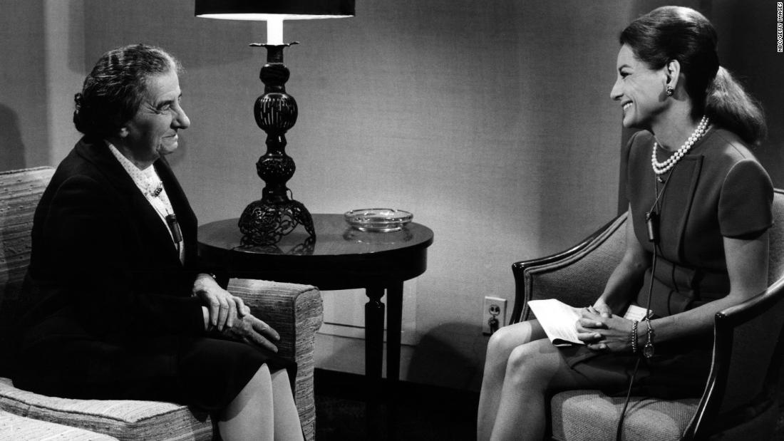 Walters interviews Israeli Prime Minister Golda Meir in 1969.